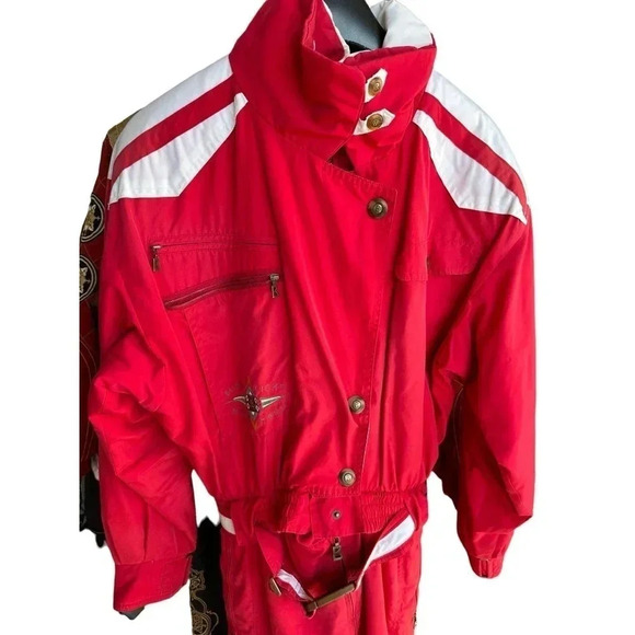 Bogner Red Long Sleeve Front Zipper USA Made Snow Bunting Ski Suit Size 6 - Picture 5 of 10